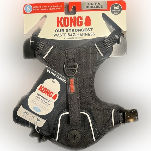 Kong Other - Kong SMALL Harness w/ Waste Bag Dispenser in BLACK